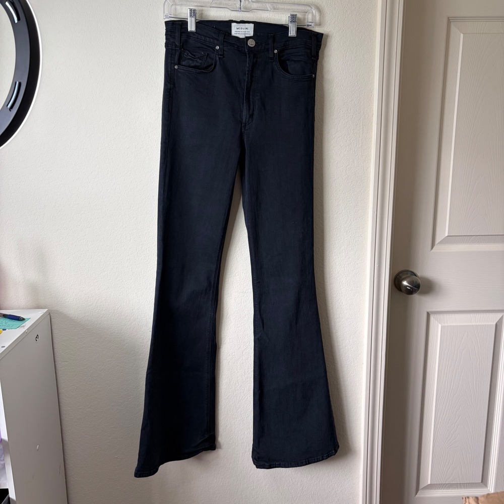 McGuire Black Majorelle Flare High Rise Bell Bottom Jeans Size 28 Retro Chic